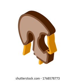 Man Profile With Beard Icon Vector. Isometric Man Profile With Beard sign. color isolated symbol illustration