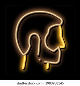 Man Profile With Beard neon light sign vector. Glowing bright icon Man Profile With Beard sign. transparent symbol illustration