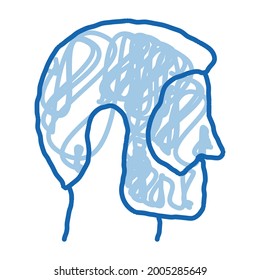 Man Profile With Beard sketch icon vector. Hand drawn blue doodle line art Man Profile With Beard sign. isolated symbol illustration