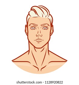 Man Profile Face Vector Portrait Stock Vector (Royalty Free) 1128920822