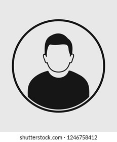 Man profile Icon with circle shape on gray Background