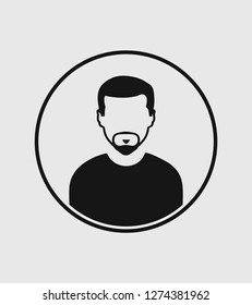 Man profile Icon with circle shape on gray Background