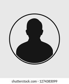 Man profile Icon with circle shape on gray Background