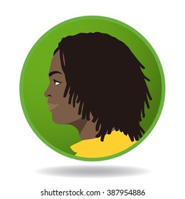 man profile icon, face as seen from the side, avatar, vector illustration