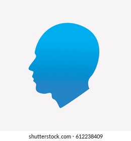 Man profile icon isolated on light background. Symbol of human. Head sign, people concept for graphic design, Web site, UI. EPS