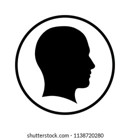 man profile Icon, SIlhouette of a head