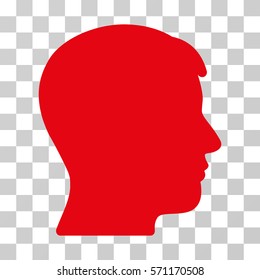 Man Profile icon. Vector illustration style is flat iconic symbol, red color, transparent background. Designed for web and software interfaces.