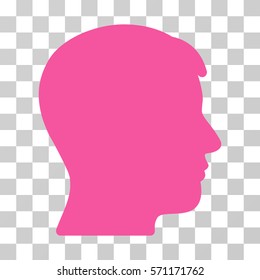 Man Profile icon. Vector illustration style is flat iconic symbol, pink color, transparent background. Designed for web and software interfaces.