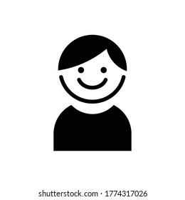 Man profile icon.flat vector graphic in white background