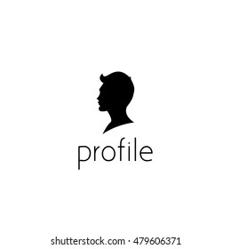 man profile logo graphic design concept. Editable man profile element, can be used as logotype, icon, template in web and print 