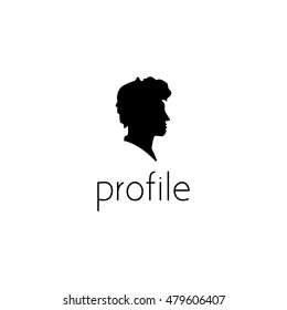 man profile logo graphic design concept. Editable man profile element, can be used as logotype, icon, template in web and print 