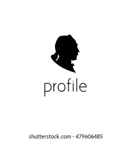 man profile logo graphic design concept. Editable man profile element, can be used as logotype, icon, template in web and print 