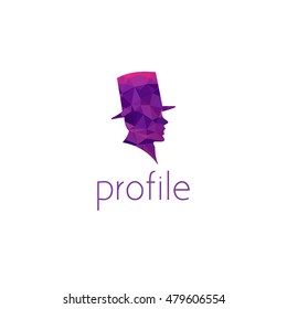 man profile logo graphic design concept. Editable man profile element, can be used as logotype, icon, template in web and print 