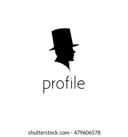 man profile logo graphic design concept. Editable man profile element, can be used as logotype, icon, template in web and print 