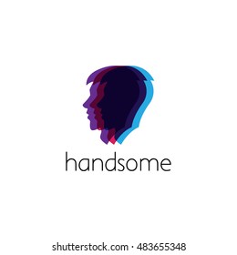 man profile logo graphic design concept. Editable man profile element, can be used as logotype, icon, template in web and print 