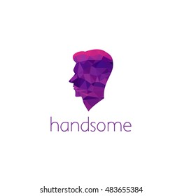 man profile logo graphic design concept. Editable man profile element, can be used as logotype, icon, template in web and print 