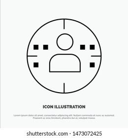Man, Profile, Marketing Line Icon Vector