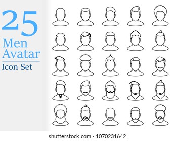 Man Profile Picture , Outline Avatar ,Sign ,Icon ,Logo for Website , Social Media , Account ,Member Card etc. with transparency background