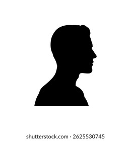 Perfil de homem silhueta ícone vetor projeto plano.