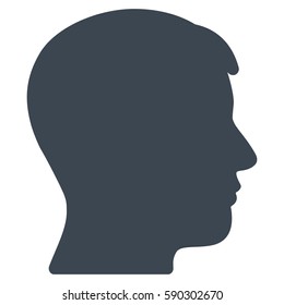 Man Profile vector icon. Flat smooth blue symbol. Pictogram is isolated on a white background. Designed for web and software interfaces.