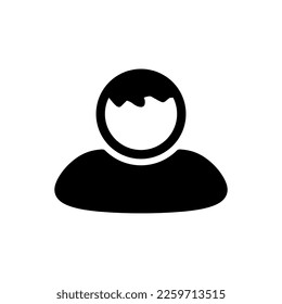 Man profile vector icon. People with short hair icon. Flat design.