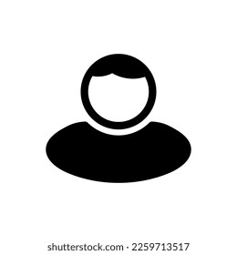 Icono vectorial del perfil del hombre. Gente con icono de pelo corto. Diseño plano.