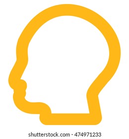 Man Profile vector icon. Style is linear flat icon symbol, yellow color, white background.
