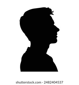 Man, Profile vector silhouette illustration