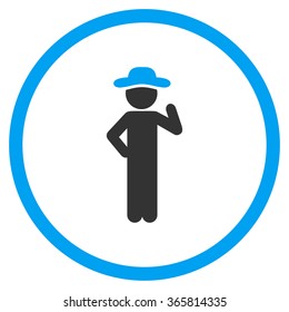 Man Proposal vector icon. Style is bicolor flat circled symbol, blue and gray colors, rounded angles, white background.