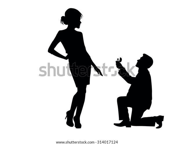 Man Proposes Woman Marry Marriage Proposal Stock Vector (Royalty Free ...