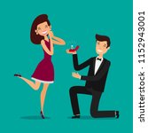 Man proposes a woman to marry. Wedding, marriage concept. Cartoon vector illustration