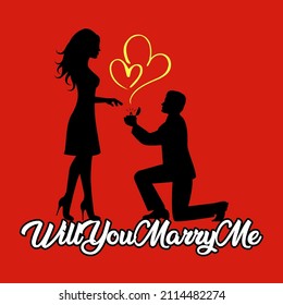 man proposing to marry red background