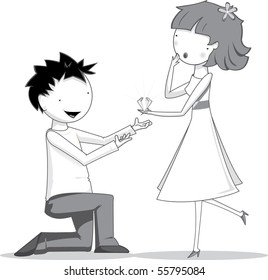 Man proposing to woman