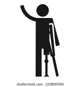 Man prosthesis leg icon. Simple illustration of man prosthesis leg vector icon for web design isolated on white background
