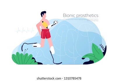 Man with a prosthesis runs