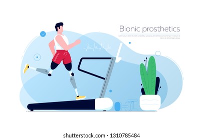 Man with a prosthesis runs