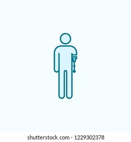man with a prosthetic hand 2 colored line icon. Simple colored element illustration. man with a prosthetic hand outline symbol design from disabled set