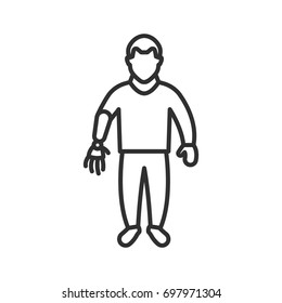 Man with a prosthetic hand