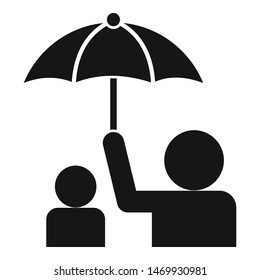 Man protect kid icon. Simple illustration of man protect kid vector icon for web design isolated on white background