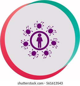 Man protected from virus  icon. Vector design.