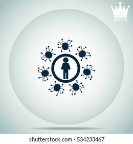 Man protected from virus  vector illustration.
