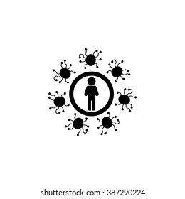 Man protected from viruses. 