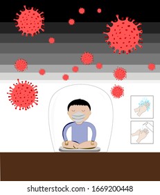 a man with protection prevention of spread viruses