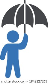 man protection vector glyph colour icon