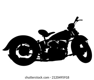 Man in protective clothing rides sport bike. Isolated silhouette on a white background
