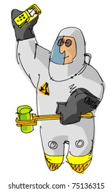 man in protective gear