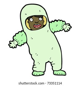 man in protective suit cartoon