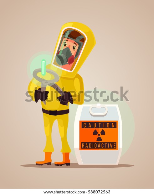 Man Protective Suit Hold Radioactive Garbage Stock Vector (Royalty Free ...