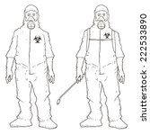 Man in protective suit, sketchy Vectors