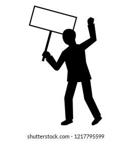 Man protest hand banner icon. Simple illustration of man protest hand banner vector icon for web design isolated on white background